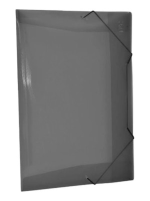 Pasta Aba Elástico Ofício Line Fumê Plástica Translúcida para Organização de Documentos Escolares e Escritório