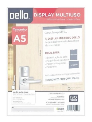 Quadro de Avisos Flexível A5 Cristal Transparente para Comunicados, Informações, Preços, Cardápios e Sinalização em Comércios, Escritórios e Recepção