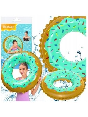 Boia Circular Donut 91cm Inflável Colorida Suporta até 80kg para Piscina Praia e Lazer