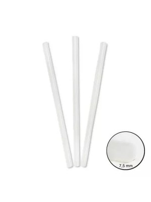 Cola Bastão Fina Econômica 7,5x30cm Kit com 3 Unidades Bastão de Cola Quente Transparente para Pistola Fina Ideal para Artesanato e Reparos