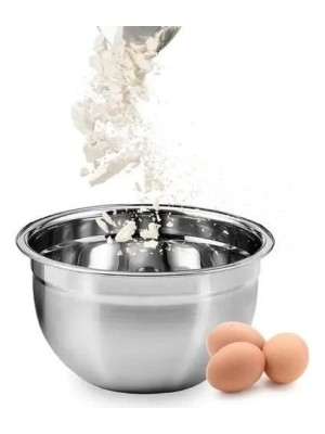 Tigela de Inox German 18cm – Tigela em Aço Inoxidável Resistente para Cozinha, Preparo de Alimentos, Mistura e Servir