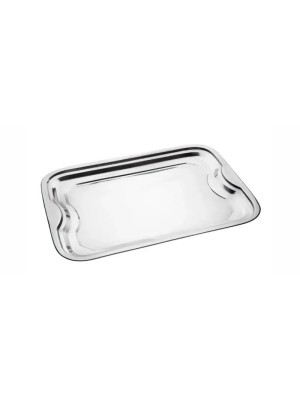 Bandeja de Inox Retangular WX4430 Frame 27,5x38cm – Bandeja em Aço Inoxidável Resistente para Servir, Organização e Uso Profissional