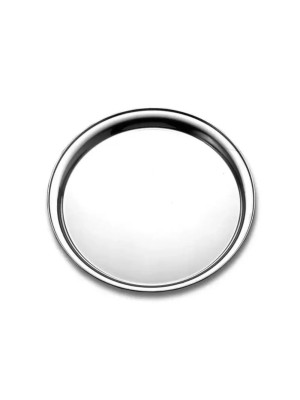 Bandeja de Inox Redonda Garçom WX4415 36cm – Bandeja Profissional em Aço Inoxidável para Servir Bebidas, Alimentos e Uso Comercial