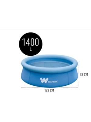 Piscina inflável westwave 1400 litros 1,83x63cm redonda azul para lazer e diversão no verão