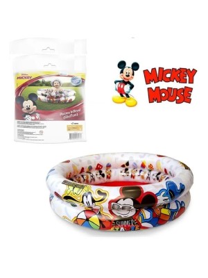 Piscina inflável infantil 21L Mickey 60x12cm para bebê diversão segura no verão
