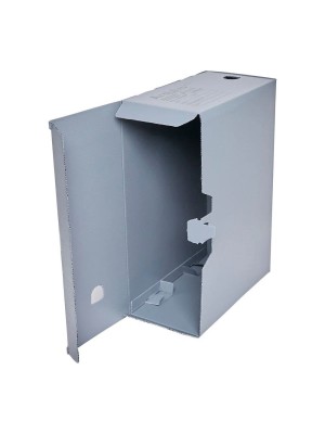 Caixa arquivo morto pp 36x13x25cm cinza organizadora para documentos e escritório