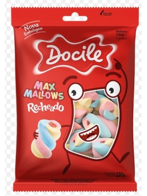 MARSHMALLOW TWIST  COLOR RECHEADO BAUNILHA C/MORANGO 220G UN. DOCILE