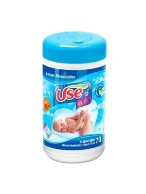 LENÇO UMIDECIDO 16X11CM POTE AZUL C/70 UNIDADES USE IT