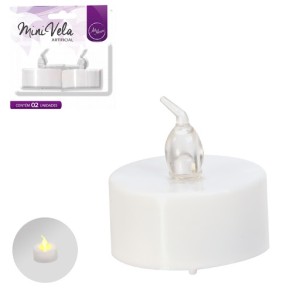 MINI VELA ARTIFICIAL BRANCA C/2 PCS ZEIN