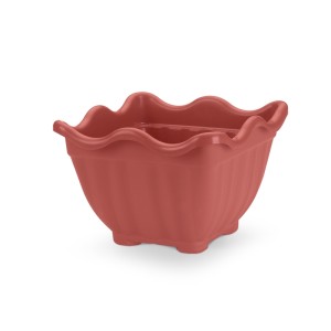 VASO FLOR QUADRADO MEDIO COR TELHA 4L 25X25X17,5CM UN. INJEPLASTEC