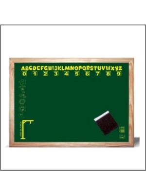 Quadro Verde Lousa Infantil 70X50 cm Com Relógio e Alfabeto