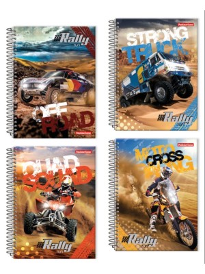 CADERNO ESPIRAL 96FLS CD ¼ RALLY