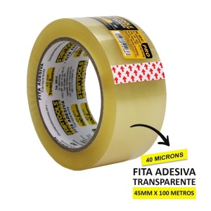 FITA ADESIVA TRANSPARENTE 45MMX100MTS