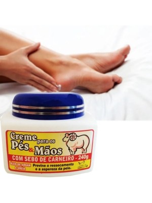 CREME PARA PÉS E MÃOS C/ SEBO DE CARNEIRO 240G