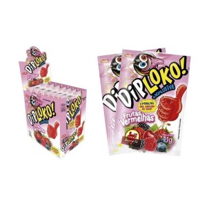 PIRULITO DIP LOKO 165G CX C/15 UNDS BOOOM FRUTAS VERMELHAS DANILLA