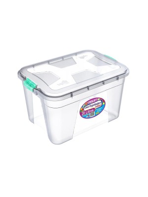 CAIXA ORGANIZADORA MULTIUSO TRANSPARENTE 20L UN.