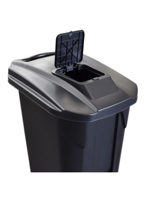 LIXEIRA 120LTS PRETA  C/RODA E PEDAL  C/ TAMPA CLICK