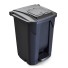 LIXEIRA 60LTS PRETA C/RODA E PEDAL C/ TAMPA CLICK