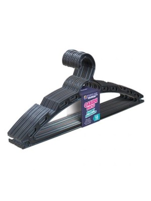 Cabide Preto Super Resistente C/10 Peças Plástico Reforçado para Roupas Leves e Pesadas – Kit Econômico para Guarda-Roupas e Closet