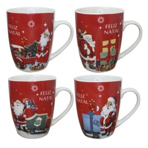 CANECA DE CERAMICA NATALINA 350ML UN. MARCIANA