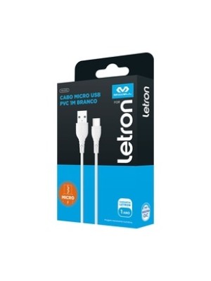 CABO POP USB V8 1M BRANCO UN. LETRON