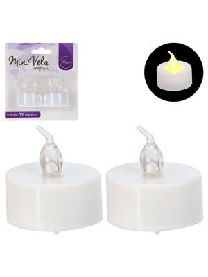 MINI VELA ARTIFICIAL BRANCA C/2 PCS ZEIN