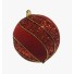 BOLA 8CM DE NATAL VERMELHA VELUDO UN. MULTIART