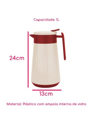GARRAFA TERMICA CLASS VERMELHA 1L UN.