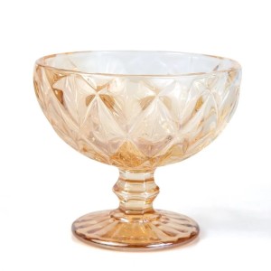 TACA COQUETEL DE VIDRO DIAMANTE AMBER METALIZADA 310ML UN.