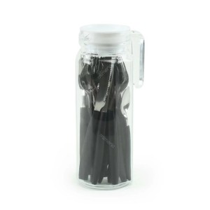 JOGO DE TALHERES INOX PRETO C/ JARRA DE VIDRO 25 PECAS UN.