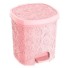 CESTO PEDAL 8L REDONDO FLORAL PEQUENO ROSA UN.