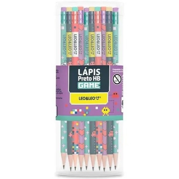 LAPIS GRAFITE HB RESINA GAME RED C/ BORR. POTE C/72PCS UN.