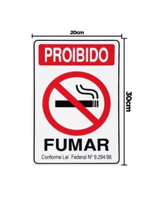 PLACA PROIBIDO FUMAR 20X30CM UN.