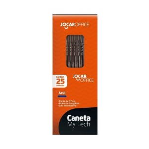 CANETA ESF.MY-TECH CX C/25PCS 0.7MM AZUL UN. JOCAR OFFICE