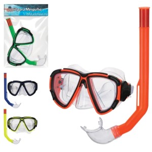 OCULOS DE MERGULHO COM SNORKEL 36X12+15.5X6.5CM UN. 